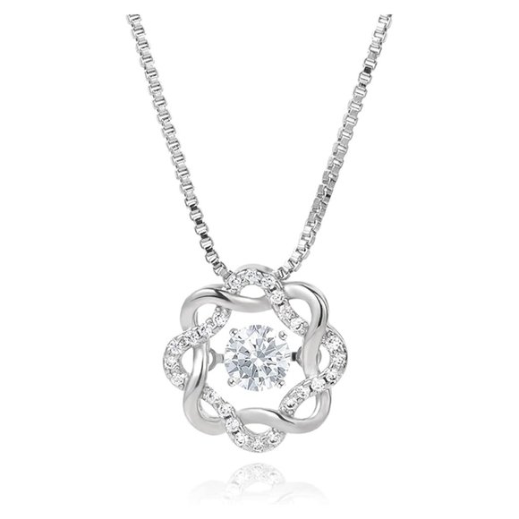 Jewelry - Dancing Crystal Sterling Silver Pendant Necklace